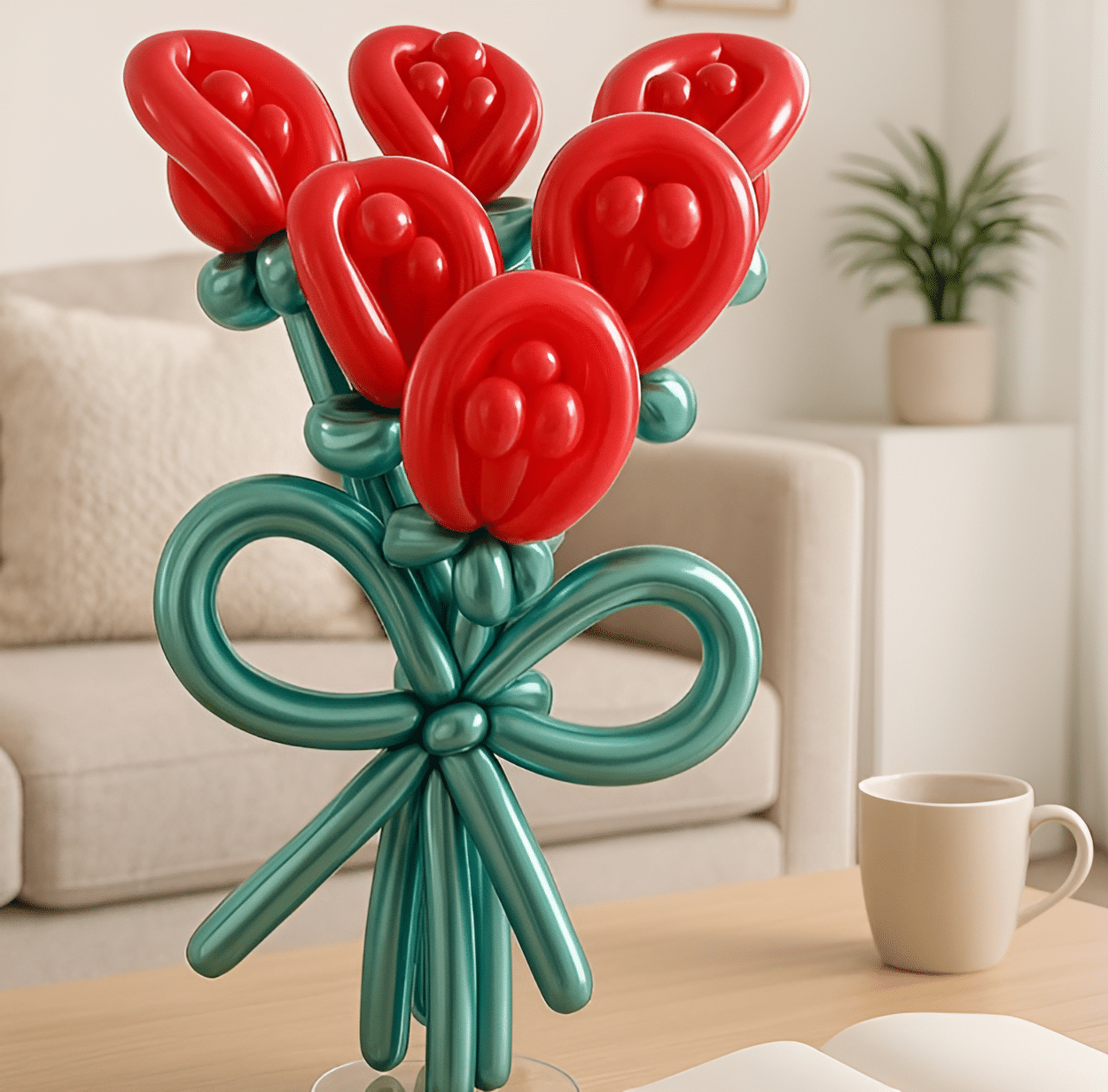 Playful Red Balloon Blooms